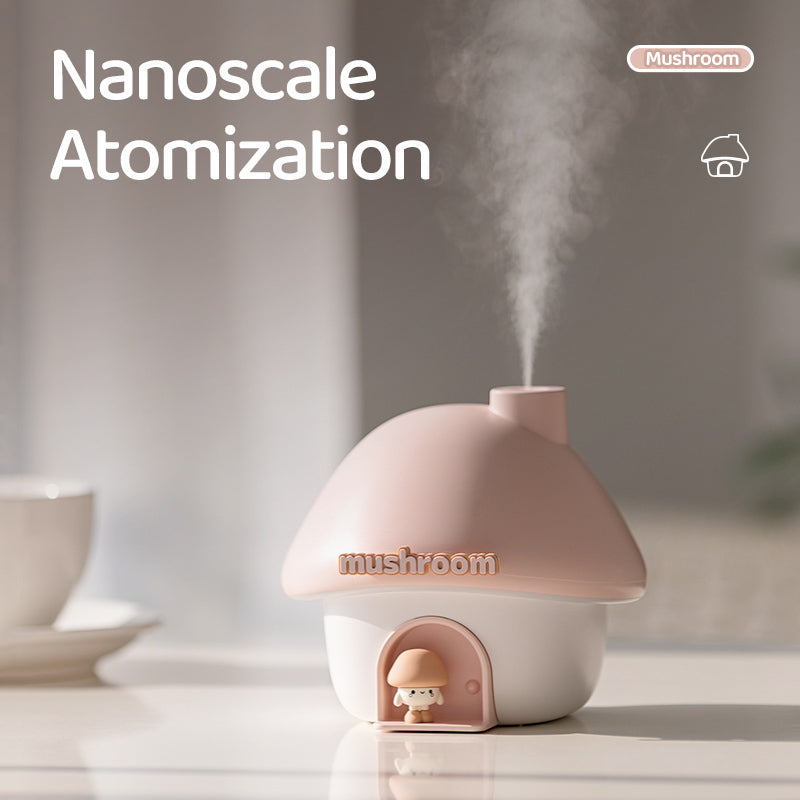 Mushroom House LED Humidifier & Aroma Diffuser – 7-Color Ambient Light